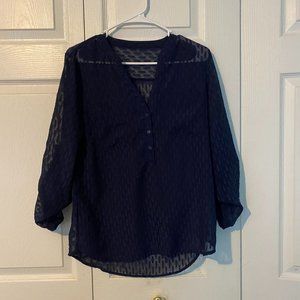 Navy Blue Sheer Longsleeve